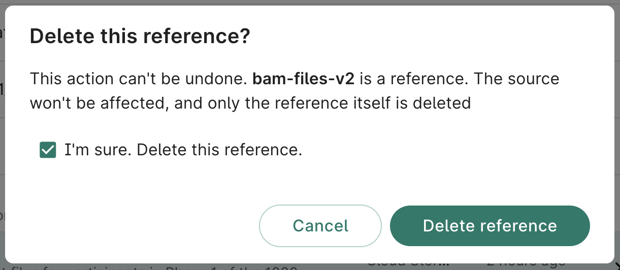 Screenshot of the dialog that appears when a user chooses to delete a referenced resource.